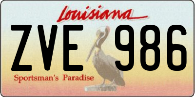 LA license plate ZVE986