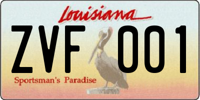 LA license plate ZVF001
