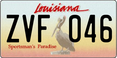 LA license plate ZVF046