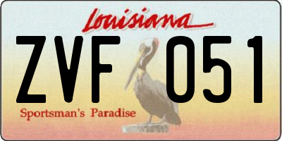LA license plate ZVF051