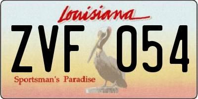 LA license plate ZVF054