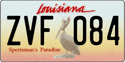 LA license plate ZVF084