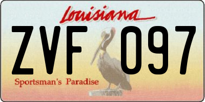 LA license plate ZVF097