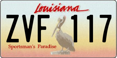 LA license plate ZVF117