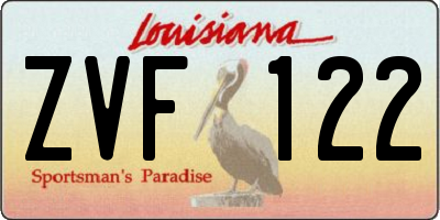 LA license plate ZVF122