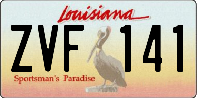 LA license plate ZVF141