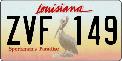 LA license plate ZVF149