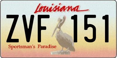 LA license plate ZVF151