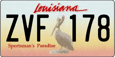 LA license plate ZVF178