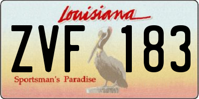 LA license plate ZVF183