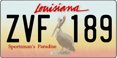 LA license plate ZVF189