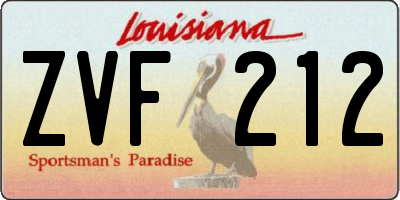 LA license plate ZVF212