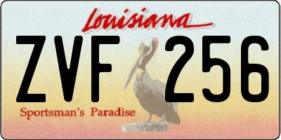 LA license plate ZVF256