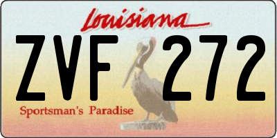 LA license plate ZVF272