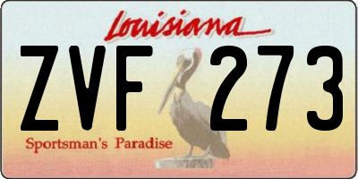 LA license plate ZVF273