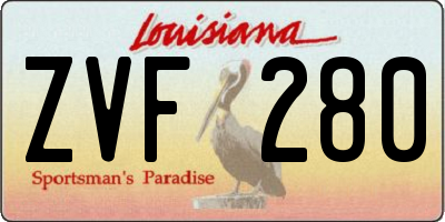 LA license plate ZVF280