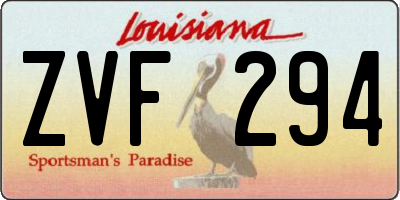 LA license plate ZVF294