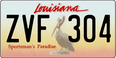 LA license plate ZVF304
