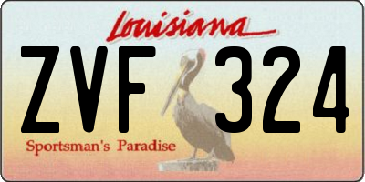 LA license plate ZVF324