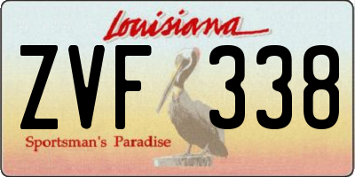 LA license plate ZVF338