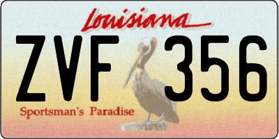 LA license plate ZVF356