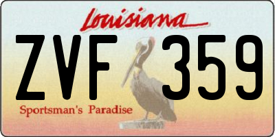LA license plate ZVF359