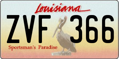 LA license plate ZVF366