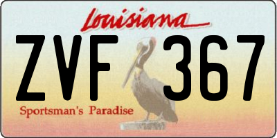 LA license plate ZVF367