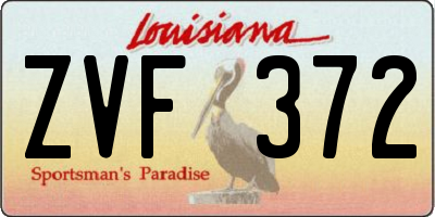 LA license plate ZVF372