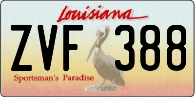 LA license plate ZVF388