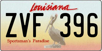 LA license plate ZVF396