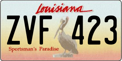 LA license plate ZVF423