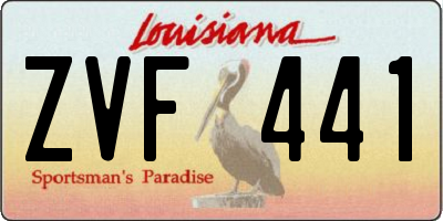 LA license plate ZVF441