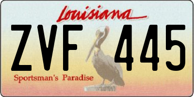 LA license plate ZVF445