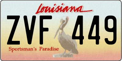 LA license plate ZVF449