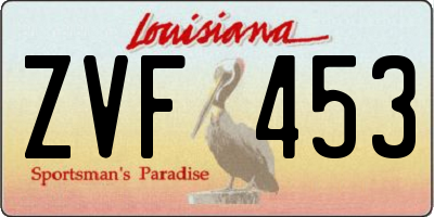 LA license plate ZVF453