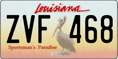 LA license plate ZVF468
