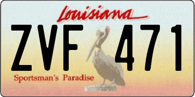 LA license plate ZVF471