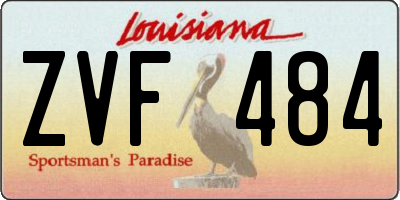 LA license plate ZVF484