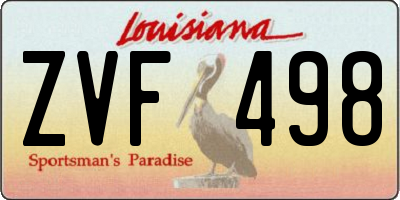 LA license plate ZVF498