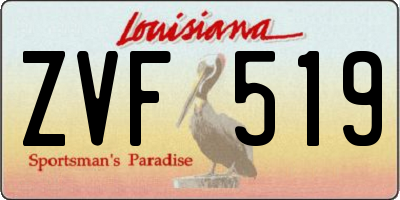 LA license plate ZVF519