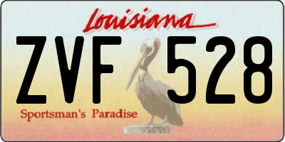 LA license plate ZVF528