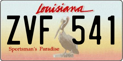 LA license plate ZVF541