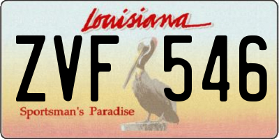 LA license plate ZVF546