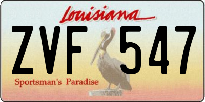 LA license plate ZVF547