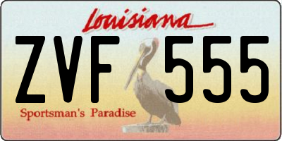 LA license plate ZVF555