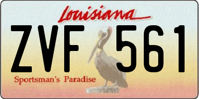 LA license plate ZVF561