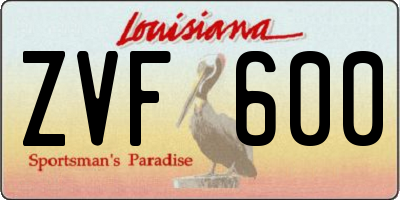 LA license plate ZVF600