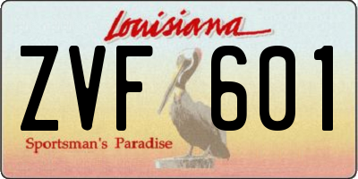 LA license plate ZVF601