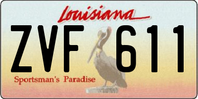 LA license plate ZVF611